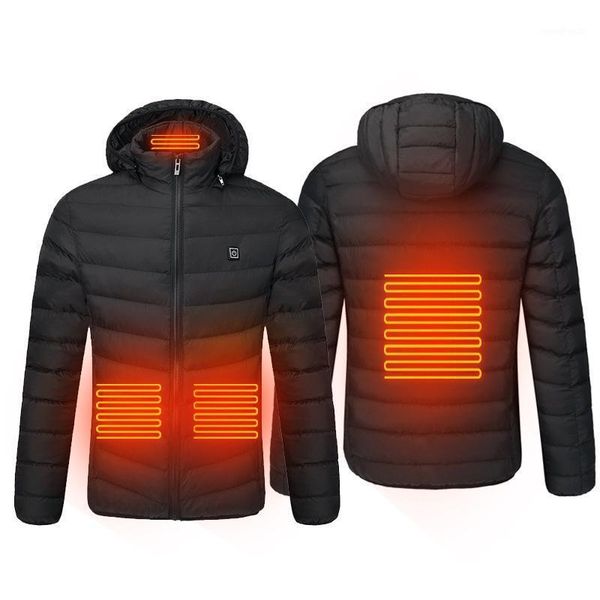

paratago new winter heating jackets men women heated warm clothing usb heat outdoor long cotton hiking hunting ski coats p9113-41, Blue;black