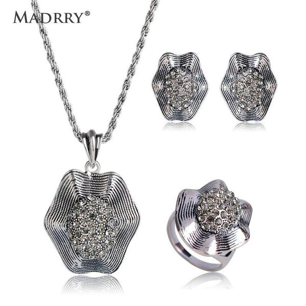 

madrry vintage antique crystal shell из ювелирных изделий для ювелирных изделий кулон ожерелье серьги для женщин банкетный вечеринка аксессу, Silver