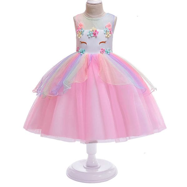 

children's princs drs 2019 unicorn summer new girl's poncho skirt 8gv6, Red;yellow