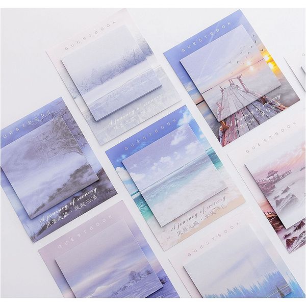 

mohamm 30sheets creative scenery tour can tear up sticky notes memo pad fresh students school stationery supply f sqcwix