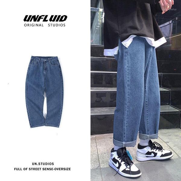 

men's jeans straight men's fashion solid color casual retro men streetwear loose autumn korean hip-hop denim pants mens -2xl1, Blue