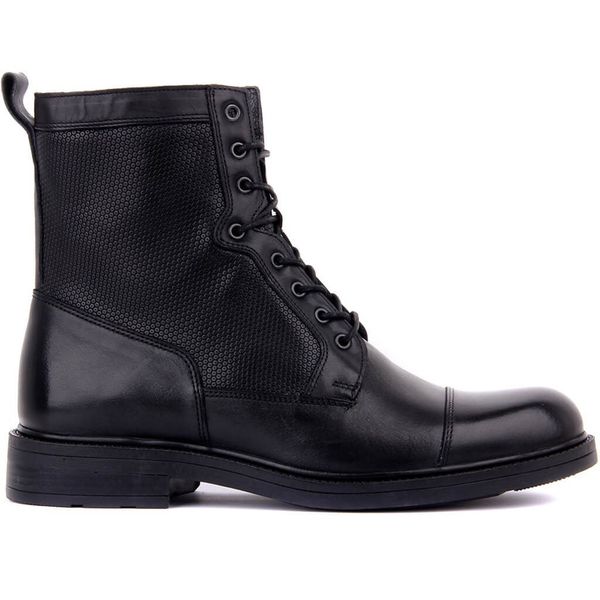 

men's black leather boots with zipper 407t