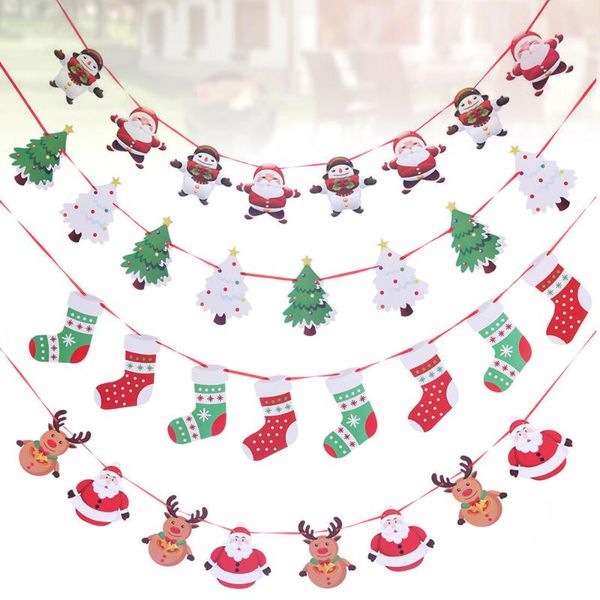 

4pcs banner christmas paper banner party decorative paper decor christmas