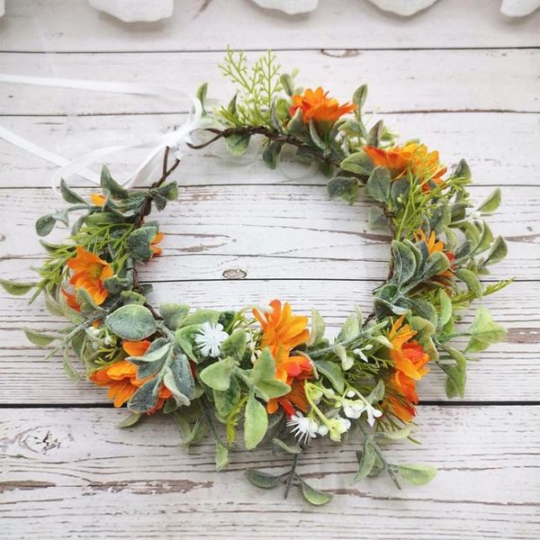 

small daisy flowers crown festival headband women hair accessories headdress women floral garlands wedding flower jllphr
