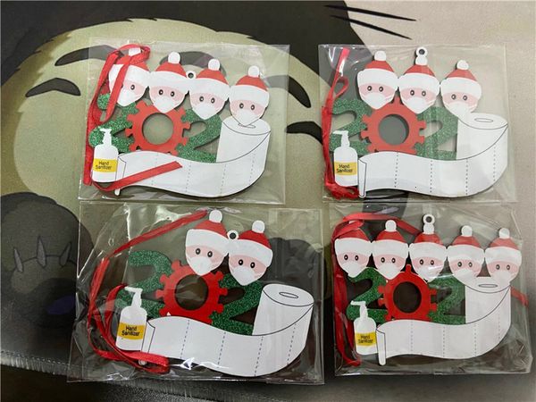 

diy face ornament tree 2020 hanging mask snowman pendant pvc christmas decoration family 2/3/4/568tn