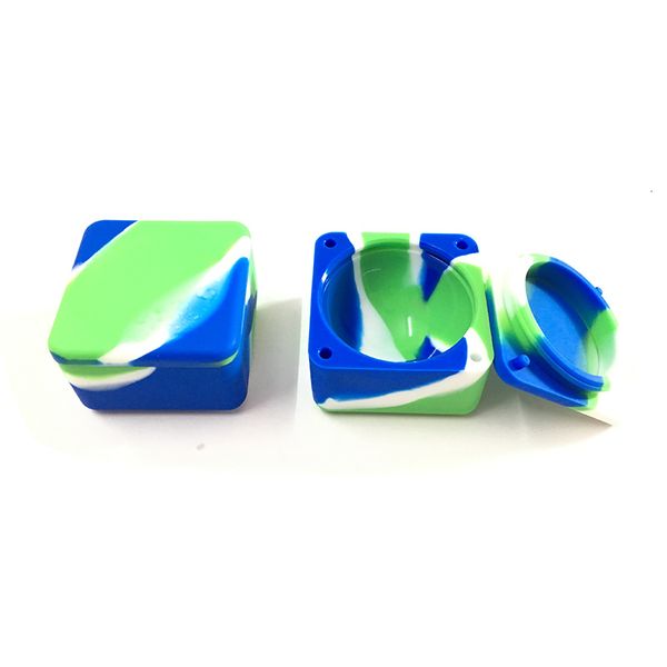 

37ml square jars dab wax vaporizer silicone non-stick container for oil