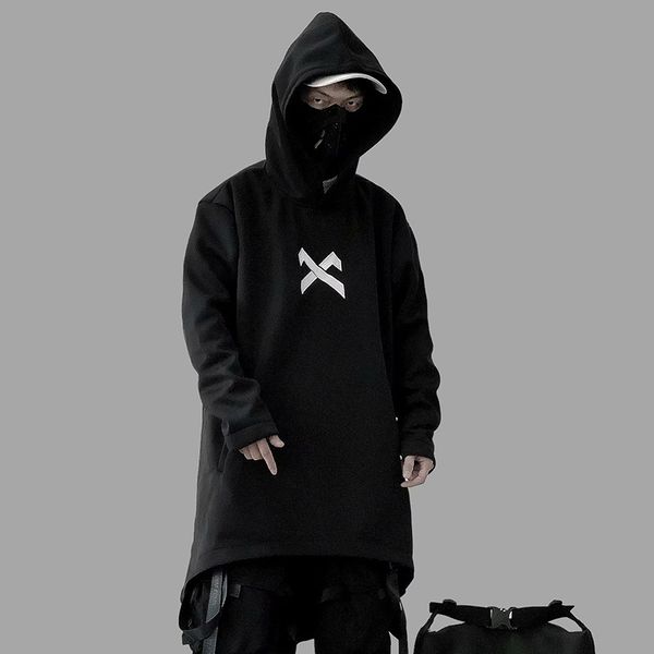 Апрель Momo Men Harajuku Hip Hop Coats Мужская куртка Неважает длинный капюшон Хлопок Мода Swag Coots Куртки Streetwea Hombre 201124