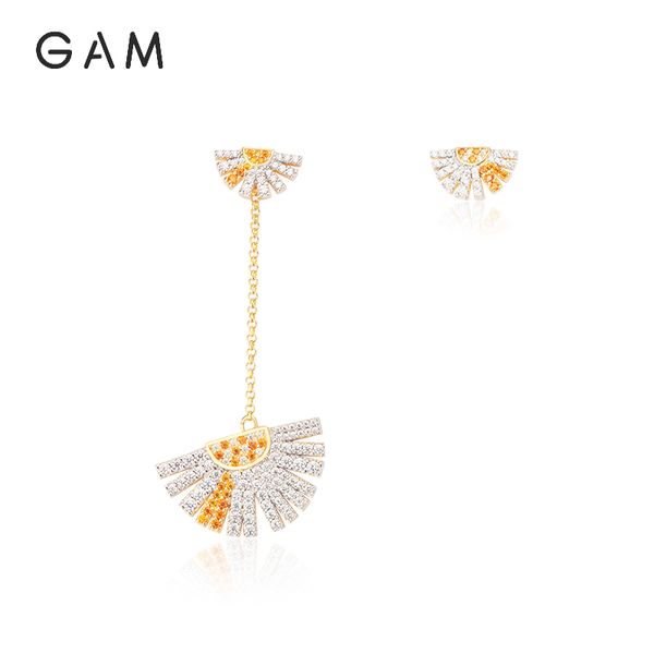 

designer fan-shaped daisy suitable for social gathering party charm ear jewelry (s925 silver, and non - allergic, Golden