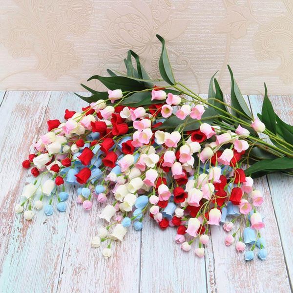 

80cm 4 forks wedding decor artificial silk wisteria flower vines campanula flower hanging rattan floral garland for home garden1