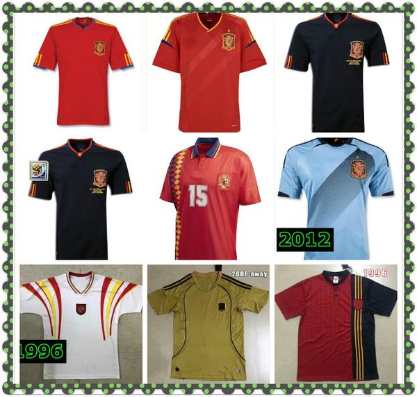 

1996 2002 2008 2010 2012 raul xavi retro jersey 1994 spain world cup raul xavi abelardo luis ensrique joaquin alonso jersey, Black;yellow