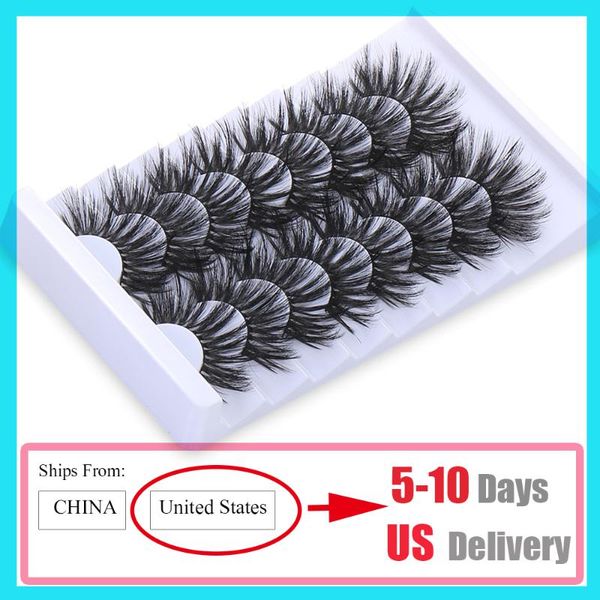 

false eyelashes 8 pairs mink 25mm natural long wispy fluffy dramatic full volume lashes handmade eyelash makeup extension tools