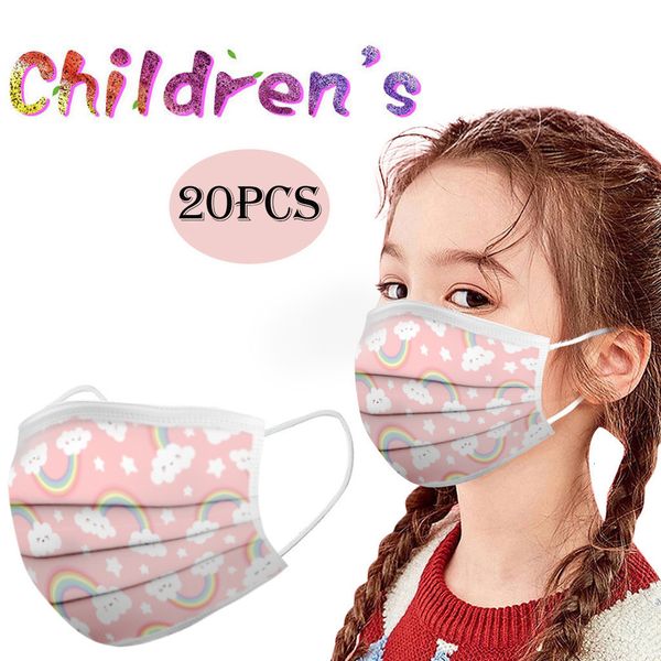 

20pcs a box cartoon kids disposable 3 layer child filter hygiene thicken children's face mouth mask earloop fast delievry