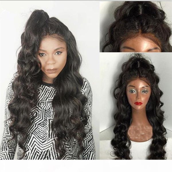 

7a brazilian full lace human hair wigs for black women glueless full lace wigs deep body wave lace front human hair wigs, Black;brown