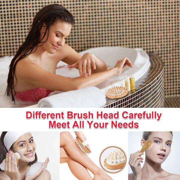 

treesmile natural bristle bath brush set exfoliating promote blood circulation massage brush wooden body dry brush d30 wmtpin mywjqq