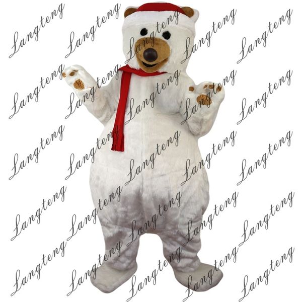 

2018 new christmas polar bear mascot costumes for adults circus christmas halloween outfit fancy dress suit ing, Red;yellow