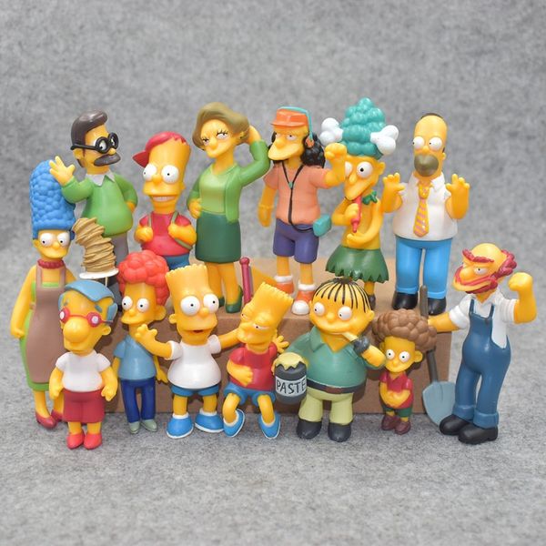 

14pcs/set anime toy family simpsons pvc figures collectible model toys kid toy gift cosplay