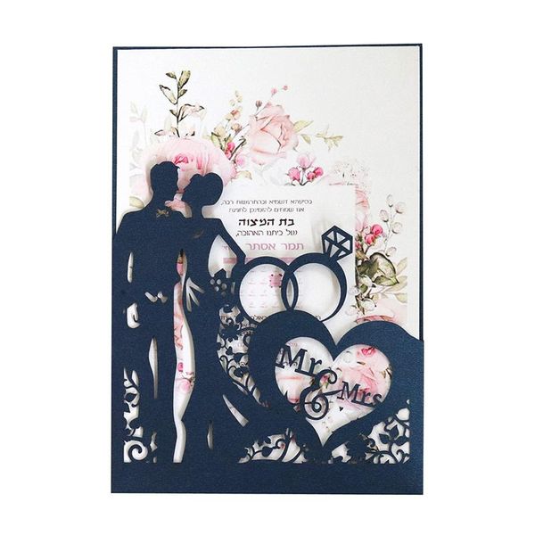 

1 шт. женихные и женихные кольца полые лазерные нарезанные свадебные приглашения карты валентина днем вариала свадьба свадебные украшения па