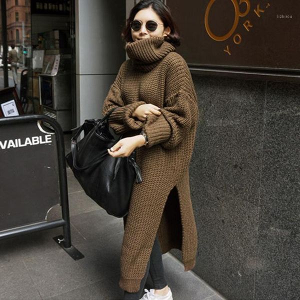 

2021 new pullover women's jumper turtleneck long sweater female women warm sweater thick winter cable knitted oversized1, White;black