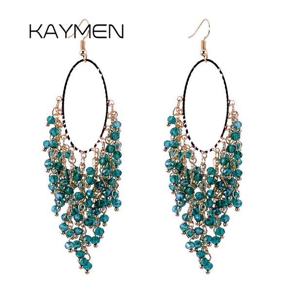 

dangle & chandelier kaymen statement drop earrings fashionable 6mm crystals handwork long for women girl party, Silver