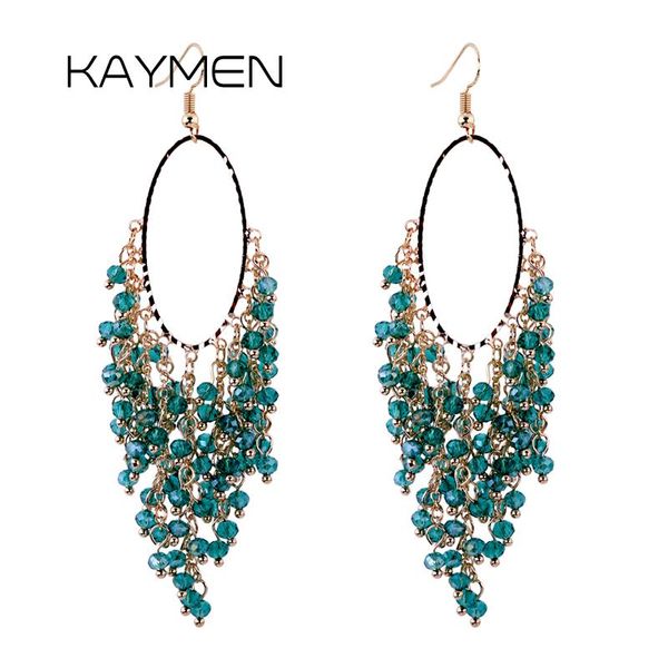 

dangle & chandelier kaymen statement drop earrings fashionable 6mm crystals handwork long for women girl party, Silver