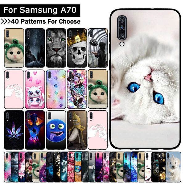 

sewqluxury of samsung galaxy a70-70, protective case with cartoon cat dignvtrvgt