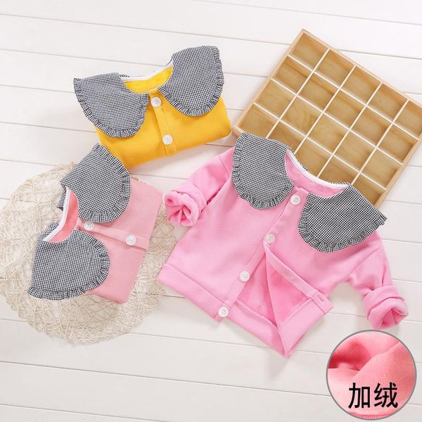 

girl's coat autumn and winter 2020 new style little girl brushed and thick short children korean-style western style fashio, Blue;gray