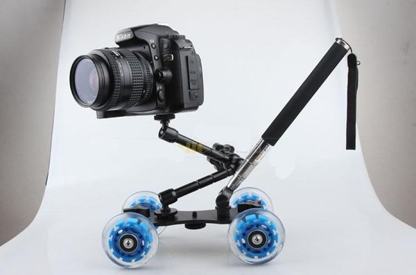 Freeshipping 3in1 Carrello fotografico da tavolo + Braccio magico da 11 pollici + Monopiede a leva portatile Kit filmato DSLR Rig Camera D7100 750D 80D Accessori