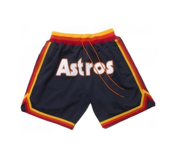 

houston astros men shorts (navy) just don by mitchell & ness pocket baseball pants s-2xl nba, Black