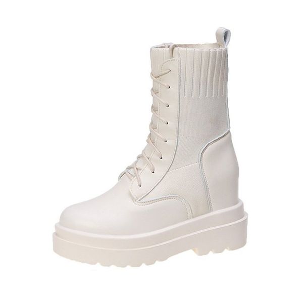 

2021 the new black high tornozzle for women chunky leaping hidden boots shoes mode woman pu leather platform from motorcycle 0f15
