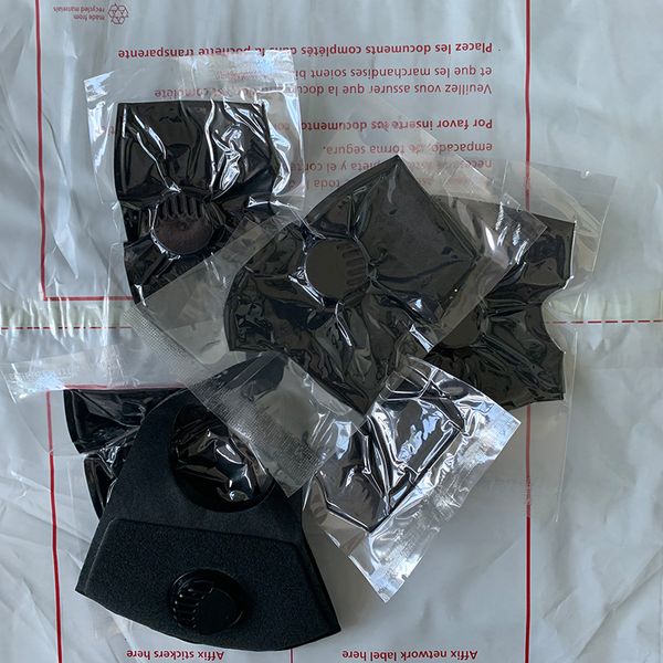 

yhb6washable high valve reusable facemask sponge with fashion face mask pollution anti dust individual package balck respira