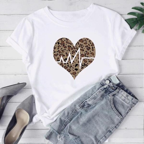 

running jerseys summer short-sleeved tshirt women leopard print n printing casual sports yoga loose t-shirts plus size fitness tee 1, Black;blue