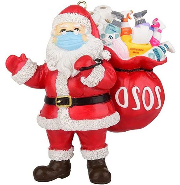 

quarantine christmas decoration resin christmas tree ornament pandemic social party distancing santa claus wholesale