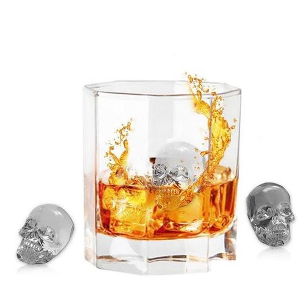 

3d skull silicone ice cube tray mold for whiskey cocktails bpa - skull whisky ice stones ice mold xzo7f
