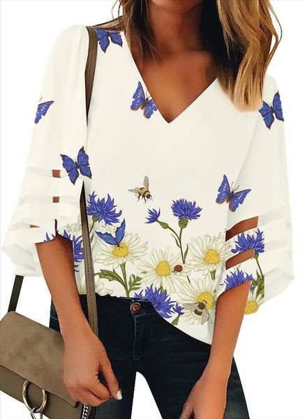 

new fashion v neck shirt loose casual shirt woman temperament women drop shipping good quality, White