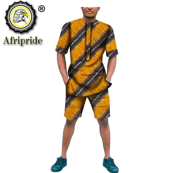 

african print clothing set for men short sleeve shirt and ankara pants 2 piece set dashiki outfits blouse shorts casual s2016013, Gray