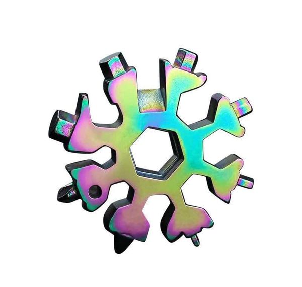 

18 in 1 snowflake outdoor survival tourism multi-function edc mini tool stainless steel camping equipment ca jlllos bdefight