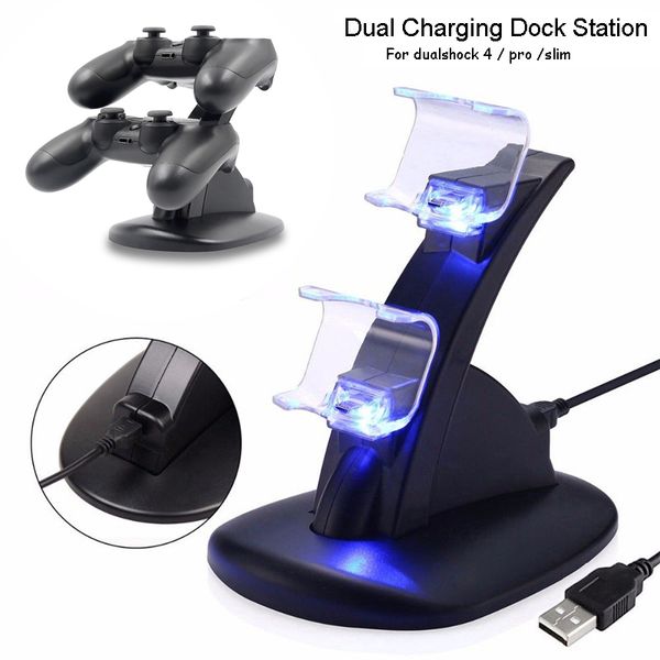 Xbox One Dualshock 4 Controlador Carregador P Quatro Pro Gamepad Charger Joystick Charging Docking Station Dual USB Carrinho de carregamento