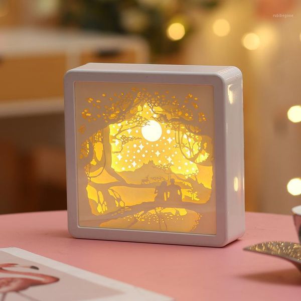 

party favor birthday gift for girlfriend boyfriend 3d paper carving lights usb anniversary present year valentines day gift1