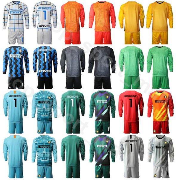 

inter goalkeeper milan soccer long sleeve 27 daniele padelli jersey set goalie samir handanovic julio cesar zenga football shirt kits, Black
