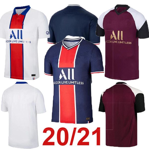 

новый 2020 2021 париж футбол футбол mbappe di maria icardi verratti nemar jr custom 20 21 home out третья мужская футболка, Black