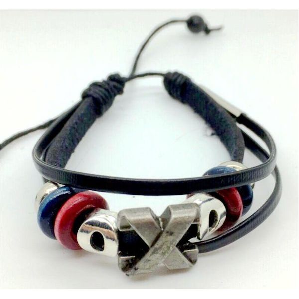 

men vintage infinity leather charm bracelet silver wooden beads cuff wristbands 6 mixed styl wmttaf beauty888, Golden;silver
