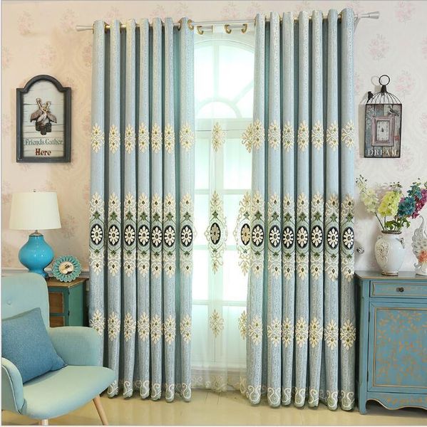 

curtain & drapes embroidery luxury for bedroom kitchen curtains living room modern cortinas fabric window string