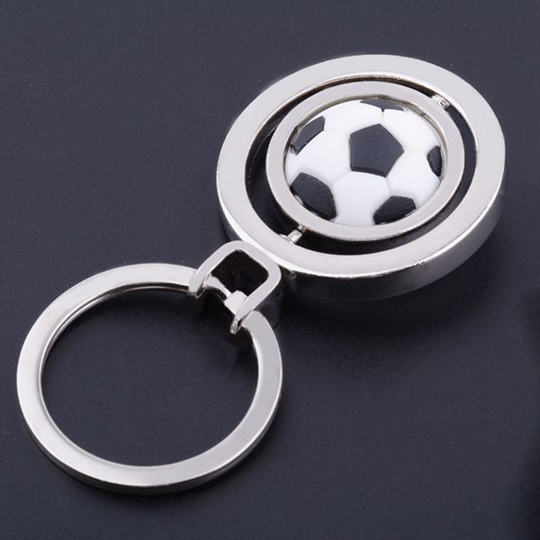 

3d golf sports rotating keychain basketball football souvenirs pendant keyring key fob ball gifts cny1149, Silver