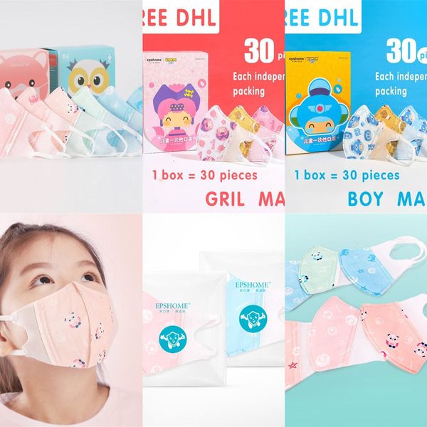 

masks ship kids dhl 500pcs designer facemask child shields children 3layers disposable face maskoutleteigf