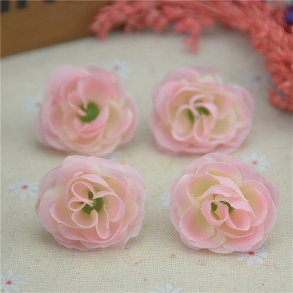 

50pcs 3cm artificial silk flower mini rose heads for wedding decor diy party decorative scrapbooking wreaths fake flowers jllxpm