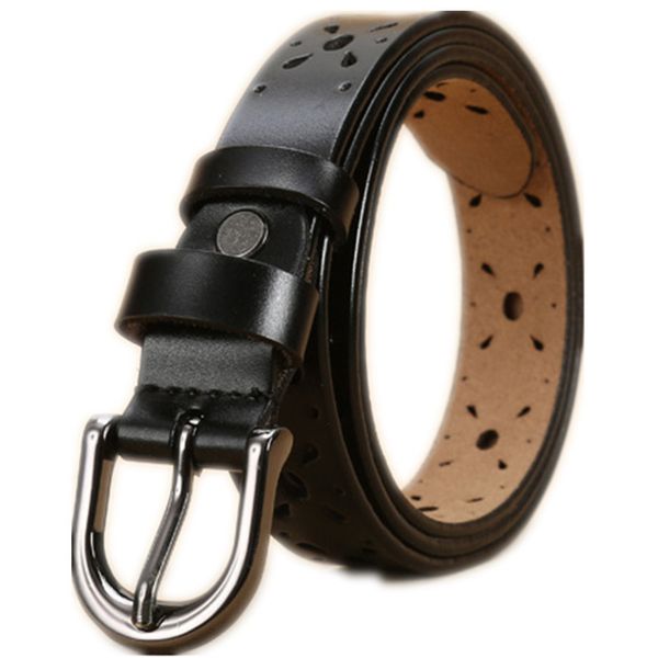 

women's leather belt casual stamping women's belt trend versatile belt, Black;brown