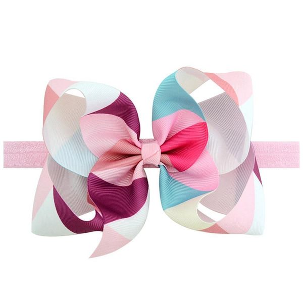 

1piece 6'' colorful rainbow grosgrain ribbon bow headband kids triangle arrow headwear boutique hair accessories 786 q wmtqps