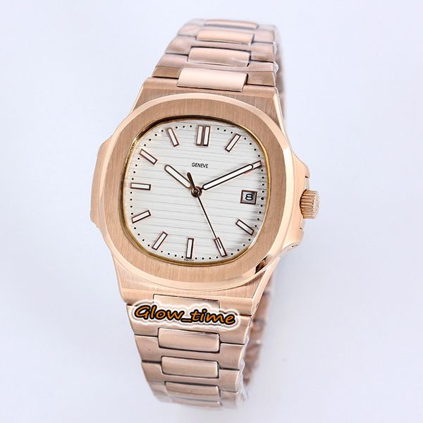 

white texture dial 42mm 5711/1r-001 cal.324 sc automatic mechanical mens watch rose gold case steel bracelet designer watches, Slivery;brown