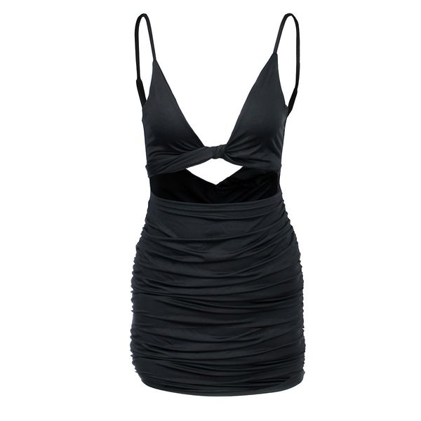 

womens fashion dresssling strap backless openwork dress g43o, Black;gray