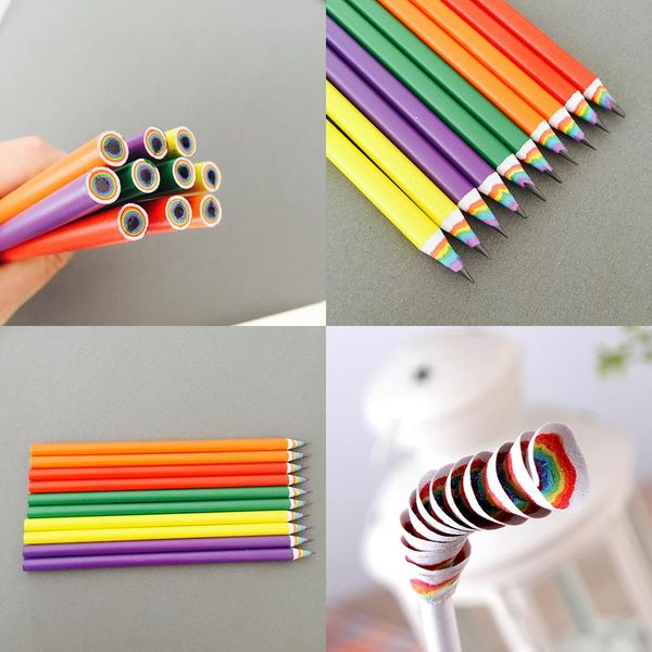 

drawing with colour rainbow colored pencils school creative stationery portrait sketch girls sketches rainbow pen for children jllczj